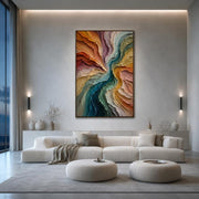 3D-Textured Art | Colorful Abstract Oil Painting