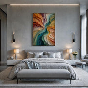 3D-Textured Art | Colorful Abstract Oil Painting