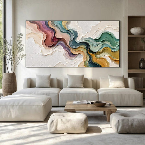 3D-Textured Art | Neutral Abstract Oil Painting