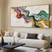 3D-Textured Art | Neutral Abstract Oil Painting