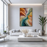 3D-Textured Art | Colorful Abstract Oil Painting