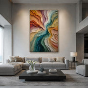 3D-Textured Art | Colorful Abstract Oil Painting