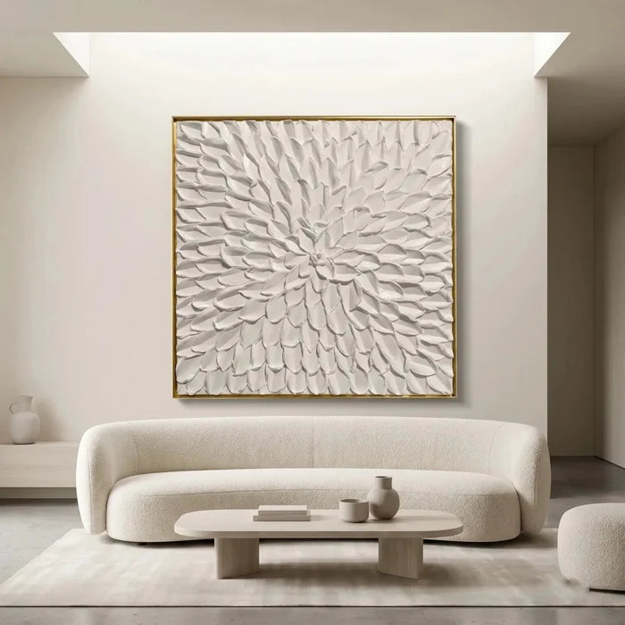 3D-Textured Art | Minimalist Floral Texture Wall Art