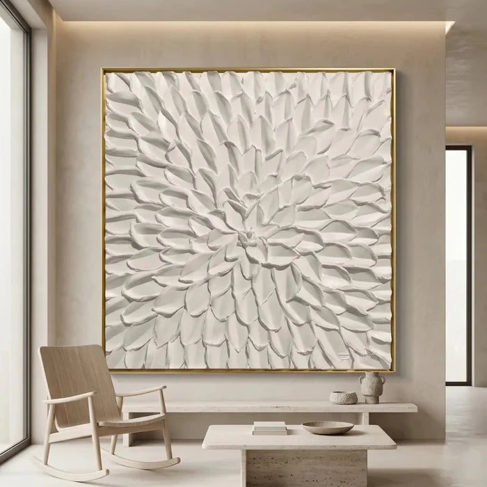 3D-Textured Art | Minimalist Floral Texture Wall Art