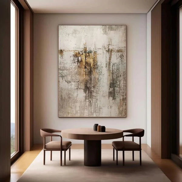Wabi-Sabi Art | Neutral Abstract Gold Wall Art