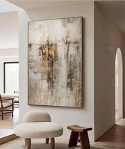 Wabi-Sabi Art | Neutral Abstract Gold Wall Art