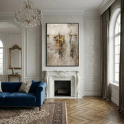 Wabi-Sabi Art | Neutral Abstract Gold Wall Art