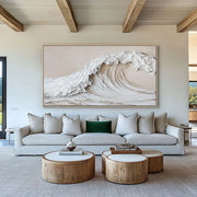 3D-Textured Art | Neutral Seascape Wall Art