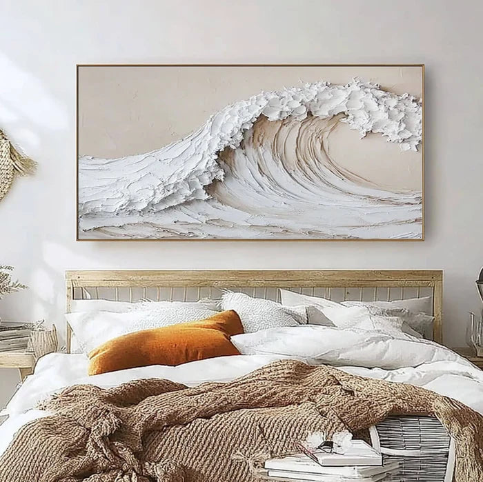3D-Textured Art | Neutral Seascape Wall Art