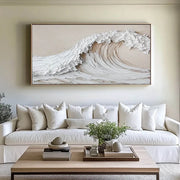 3D-Textured Art | Neutral Seascape Wall Art