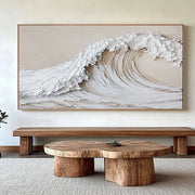 3D-Textured Art | Neutral Seascape Wall Art