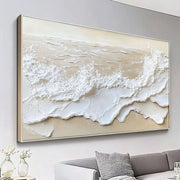 3D-Textured Art | Neutral Seascape Wall Art