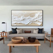 3D-Textured Art | Neutral Seascape Wall Art