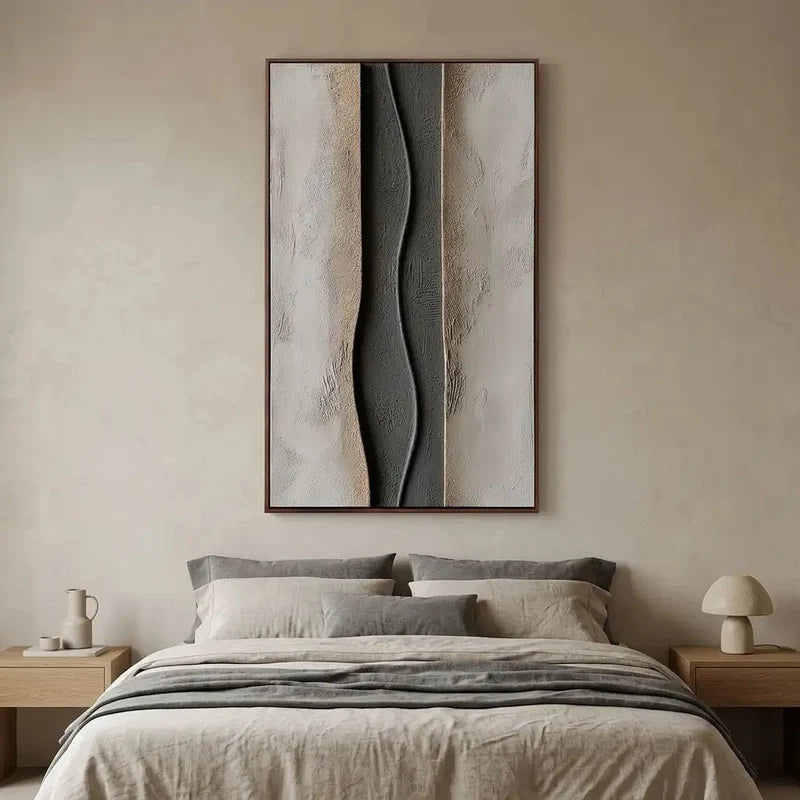 3D-Textured Art | Neutral Textured AbstractWallArt