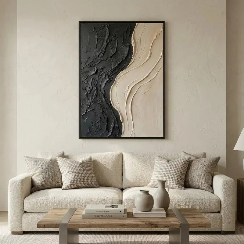 3D-Textured Art | Neutral Textured Abstract Wall Art