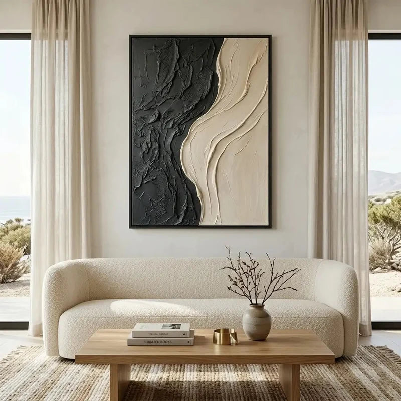 3D-Textured Art | Neutral Textured Abstract Wall Art