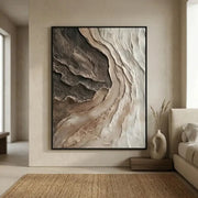 3D-Textured Art | Neutral Textured Abstract Wall Art