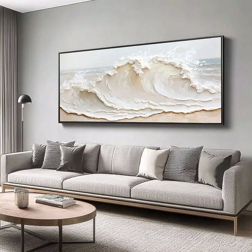 3D-Textured Art | Neutral Wave Wall Art
